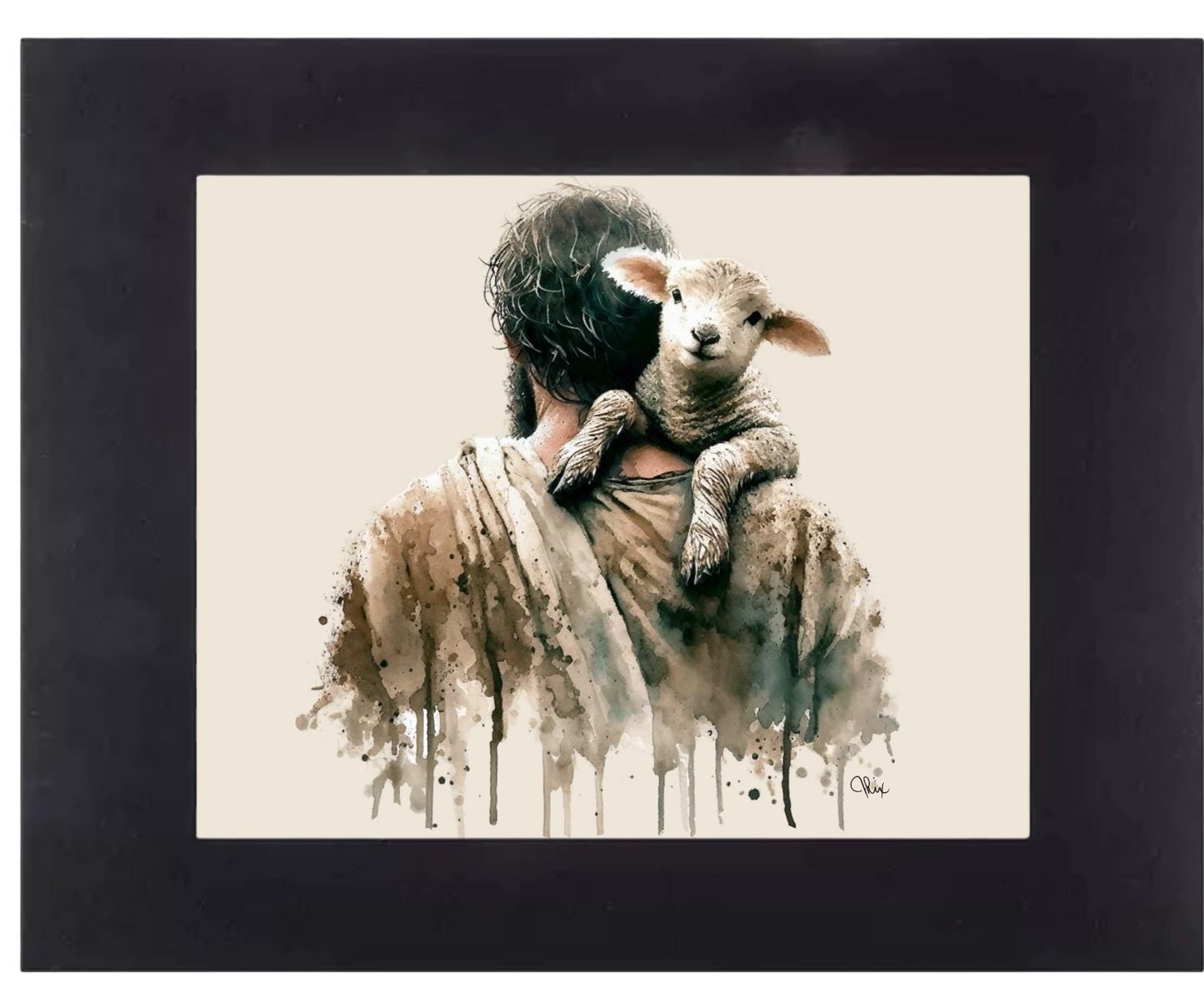 “The One” Jesus and lamb watercolor giclee print
