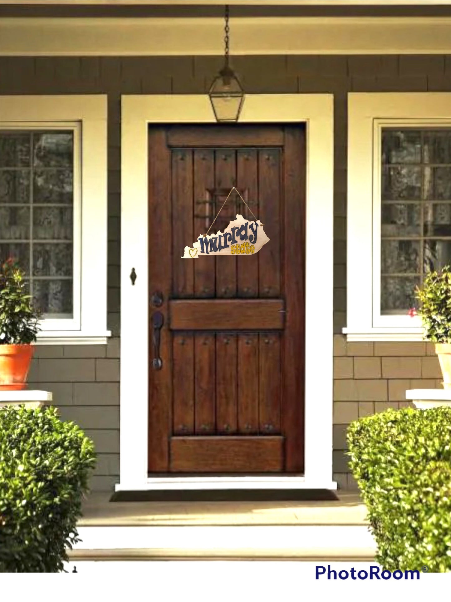 Murray State University Kentucky shaped sign. Choose door hanger or table top sign (with easel)