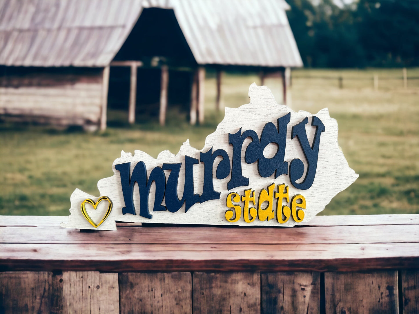 Murray State University Kentucky shaped sign. Choose door hanger or table top sign (with easel)