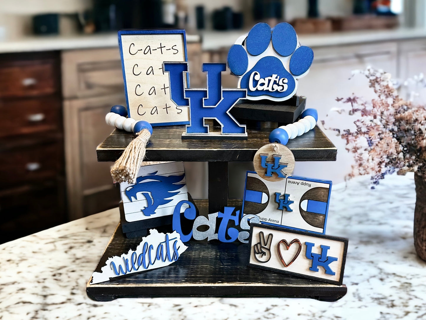 University of Kentucky Wildcats tiered tray set pieces