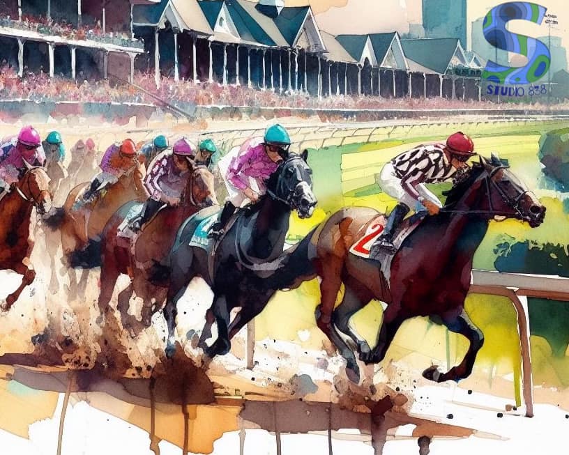 Kentucky Derby watercolor giclee reprint