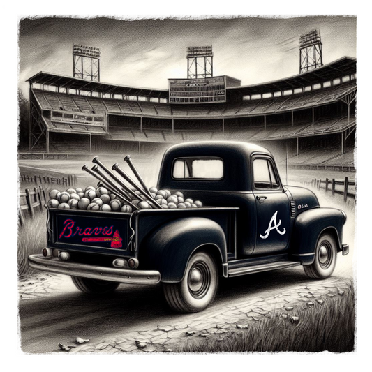 Atlanta Braves vintage truck print.