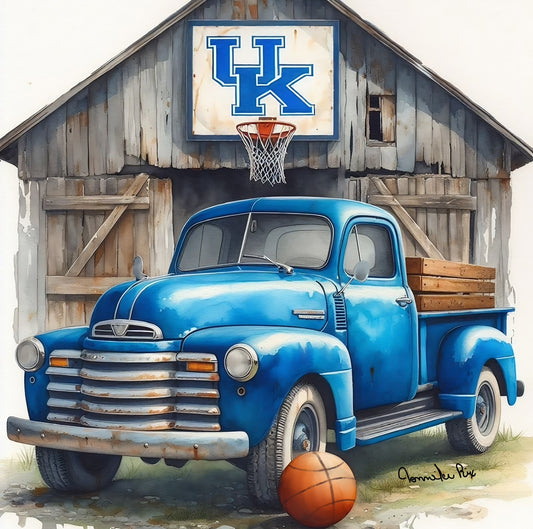 University of Kentucky Wildcats vintage truck print.