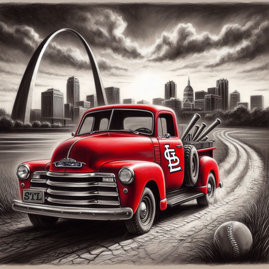 St. Louis Cardinals vintage truck print.