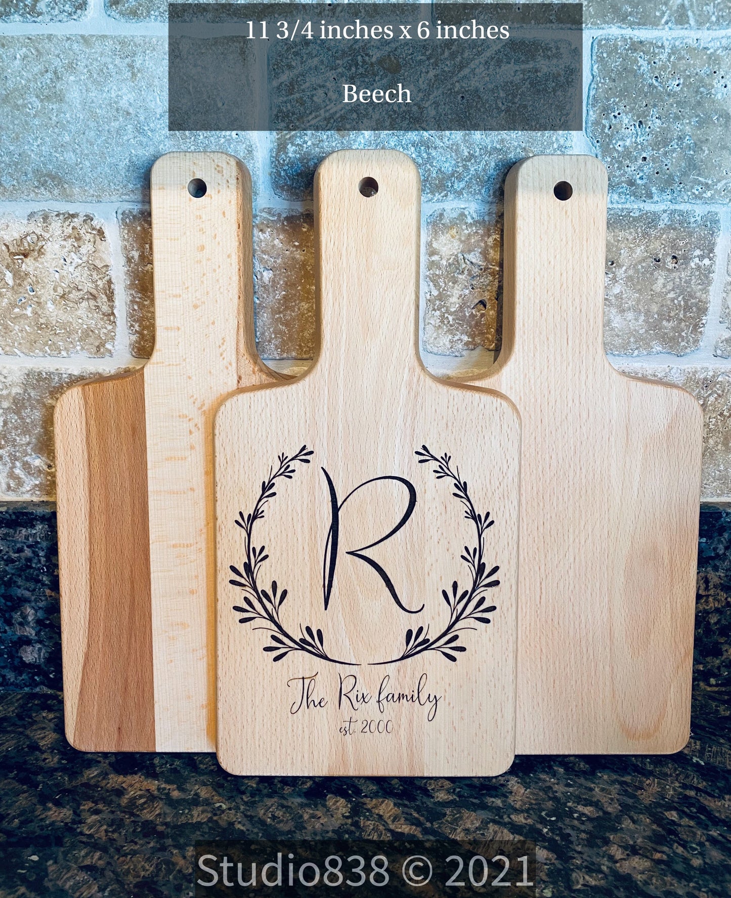 Personalized Beech cutting board with your handwritten recipe or note (charcuterie board)