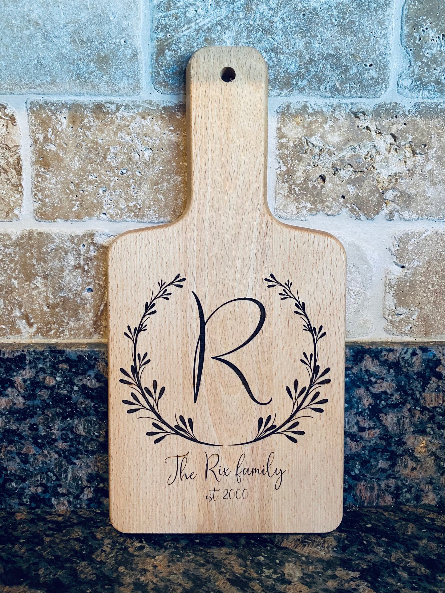 Personalized Beech cutting board with your handwritten recipe or note (charcuterie board)