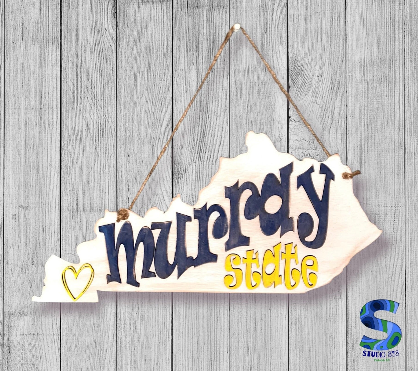 Murray State University Kentucky shaped sign. Door hanger digital download cut file.  SVG.  Glowforge and Xtool D1 tested