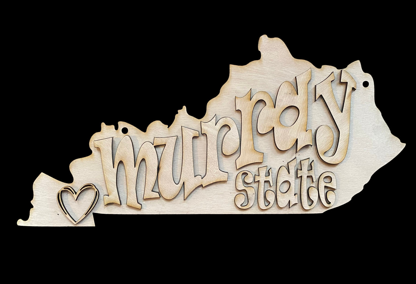 Murray State University Kentucky shaped sign. Door hanger digital download cut file.  SVG.  Glowforge and Xtool D1 tested