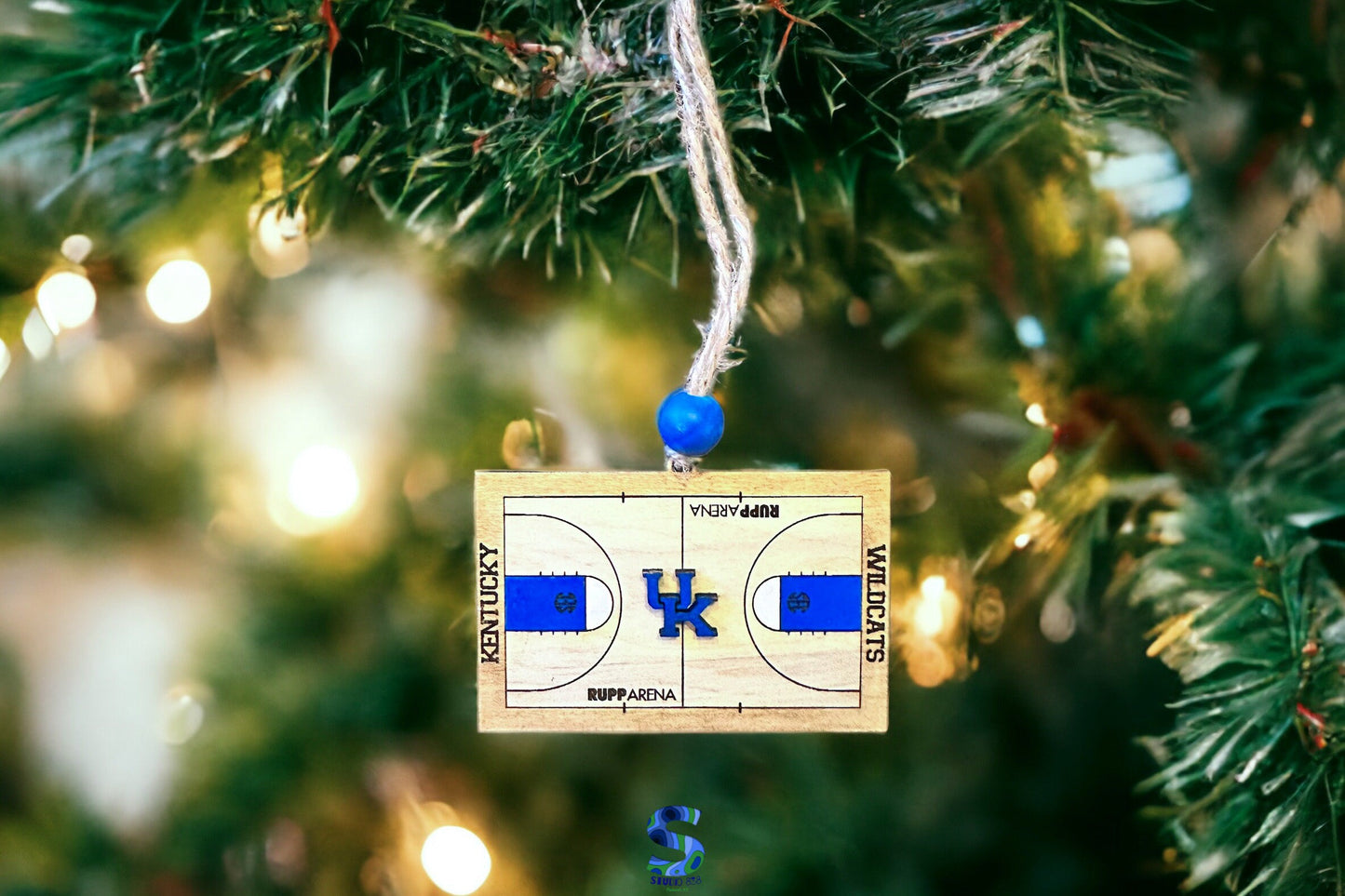UK University of Kentucky Wildcats basketball themed ornament.  Rupp arena.  Christmas ornament